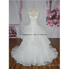 New Elegant Tulle Lace Long Sleeve Round Neck Ball Gown